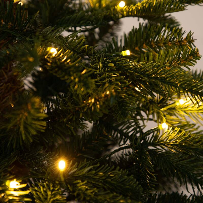 Pre-lit Medium Idaho Mixed Fir Artificial Christmas Tree - 6’ - Warm White LED Lights - 6 Foot