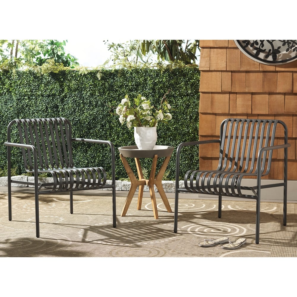 SAFAVIEH Outdoor Patio Furniture Core Armchair (Set of 2), Fully Assembled - 26"W x 28"D x 32"H