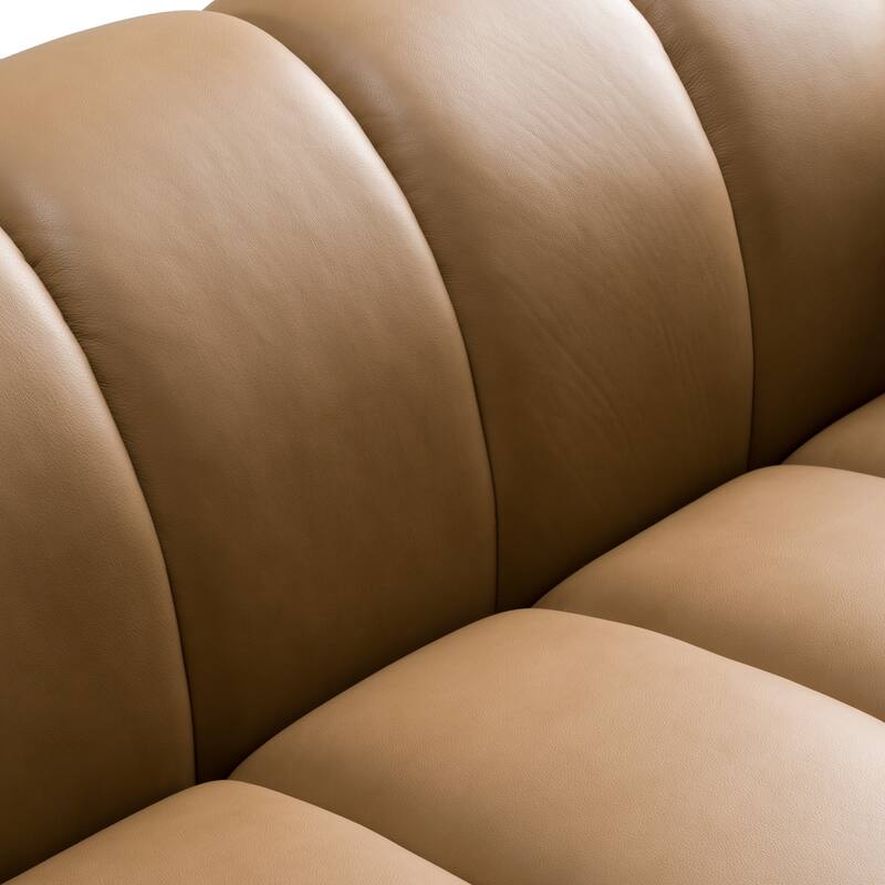 Divani Casa Ekwok Modern Tan Leather Sofa