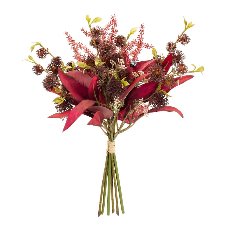 Set of 6 Mixed Floral Fall Harvest Artificial Bundles 20.5"