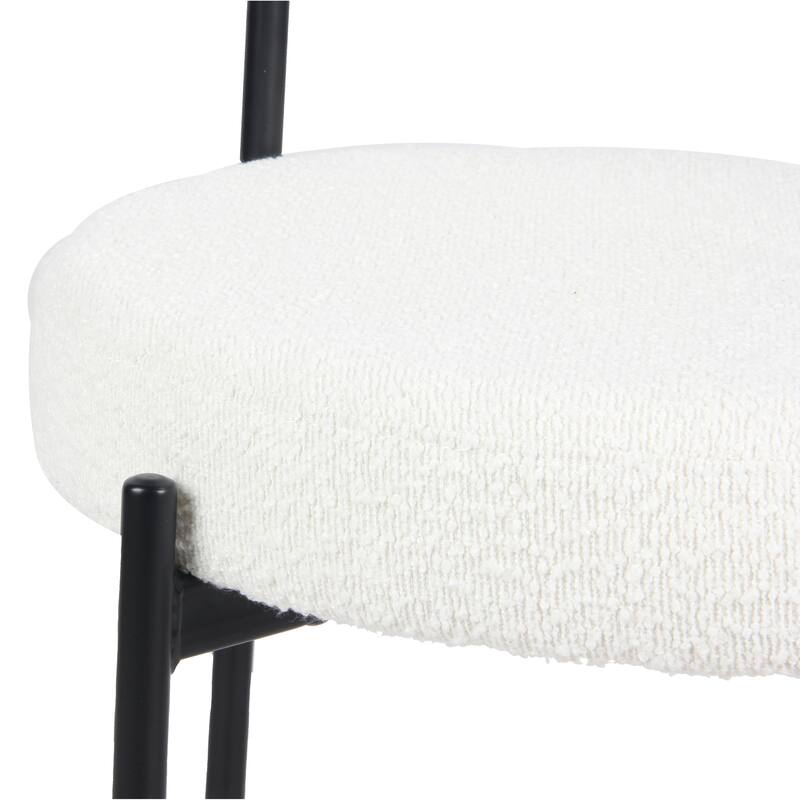 Roundhill Durban 3-Piece Round Dining Set, Trestle Dining Table with 2 Boucle Chairs