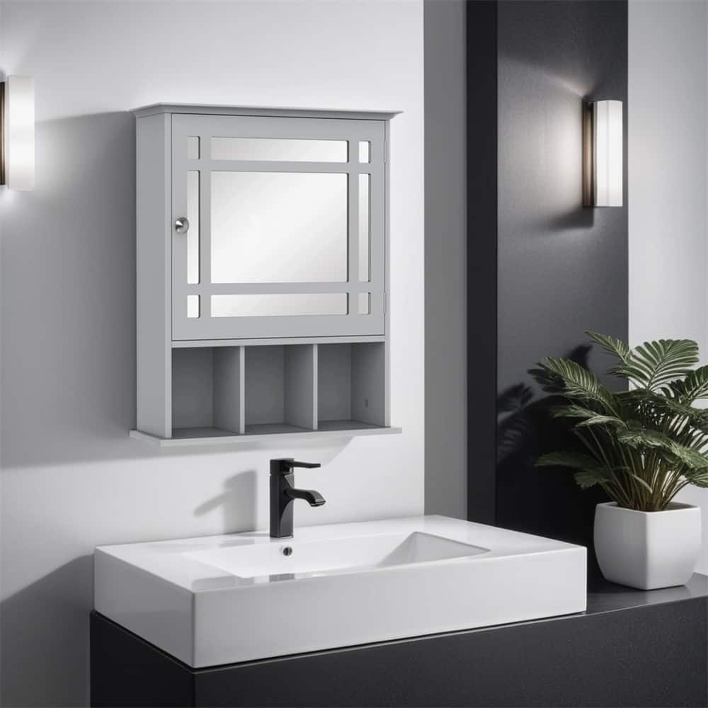 Bathroom Medicine Cabinet with Mirror,Wall Mounted Mirror Cabinet