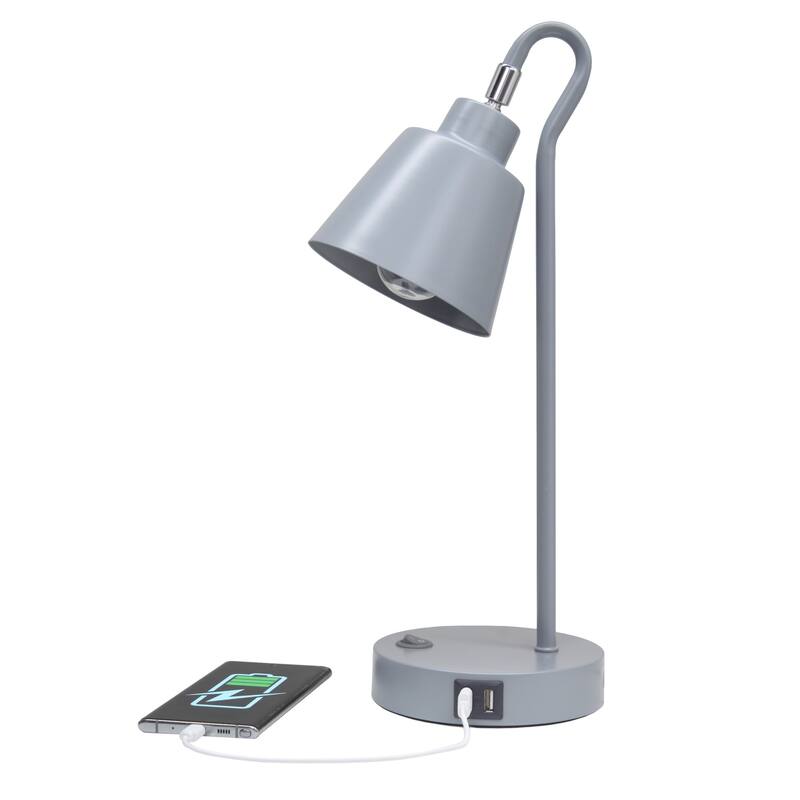 Looped Desk Lamp with Adjustable Shade - 16" - Gray