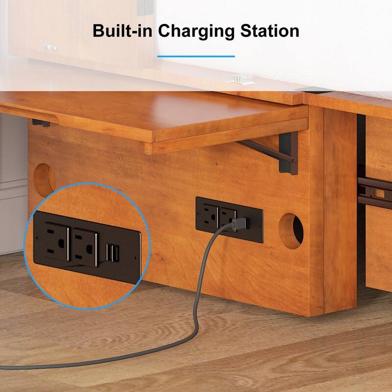Mixoy Murphy Bed,Cube Foldable Cabinet Bed with Charging Station