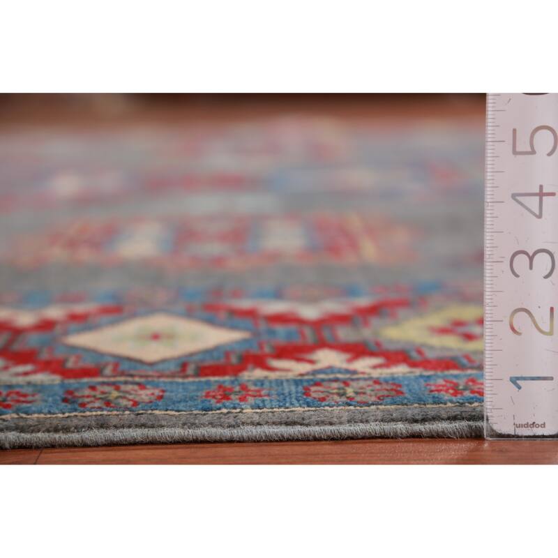 Hand Knotted Oriental 100% Wool Carpet Traditional Medallion Greys & Charcoal Kazak Area Rug - 10' 6'' X 7' 11''