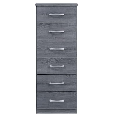 6-Drawer Wooden Bedroom Chest - 48" - Gray