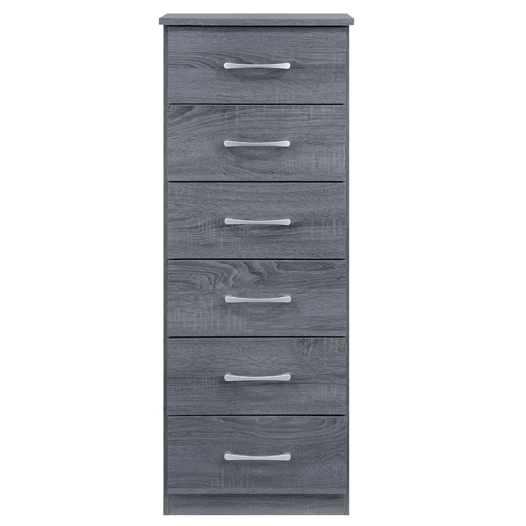 6-Drawer Wooden Bedroom Chest - 48" - Gray