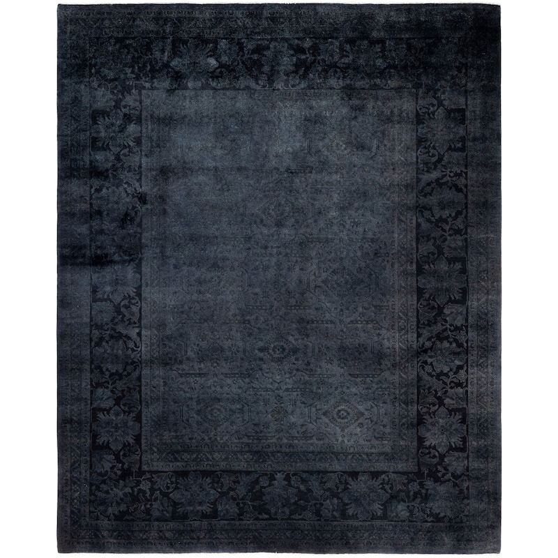 Overdyed One-of-a-Kind Hand-Knotted Area Rug - Black - 8' 3" x 10' 1"