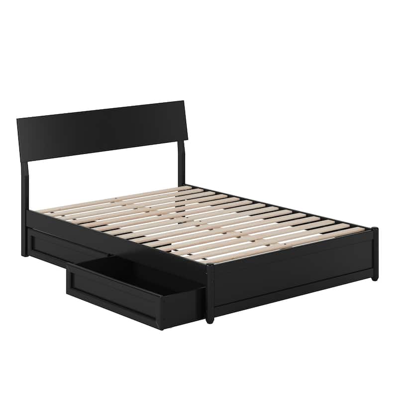 Norla Wood Platform Bed with Storage Drawers