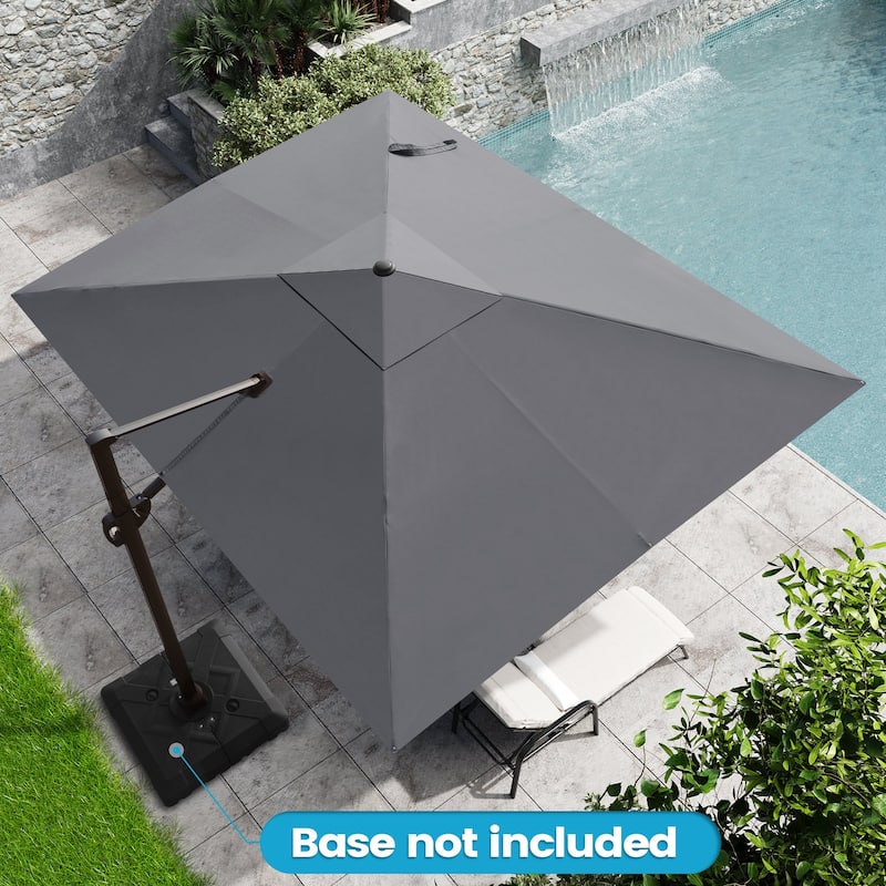 Crestlive Products 11 x 9 FT Outdoor Patio Offset Cantilever Umbrella