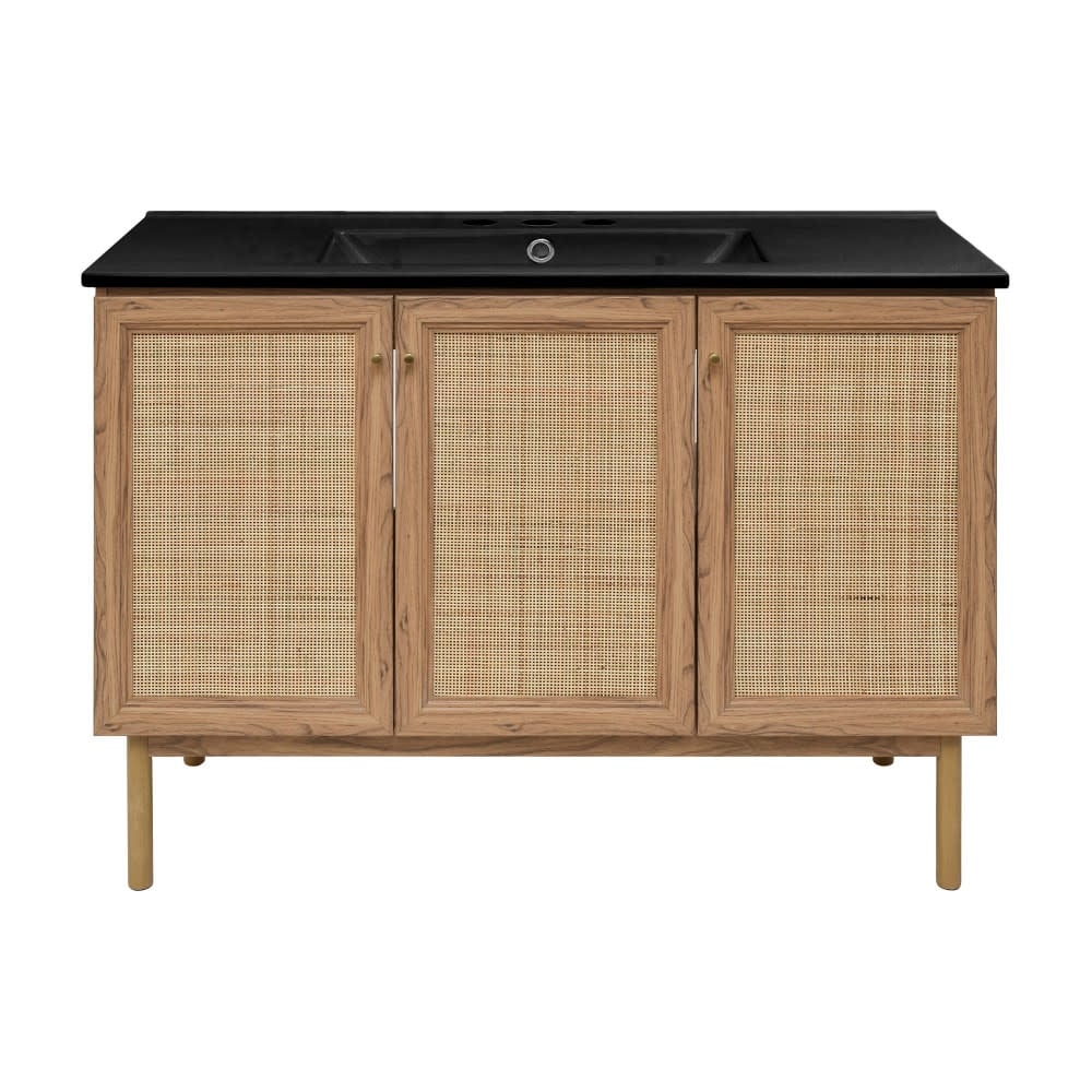Swiss Madison SM-BV665-3MB Classe 48" Free Standing Single Basin - Golden Oak / Matte Black