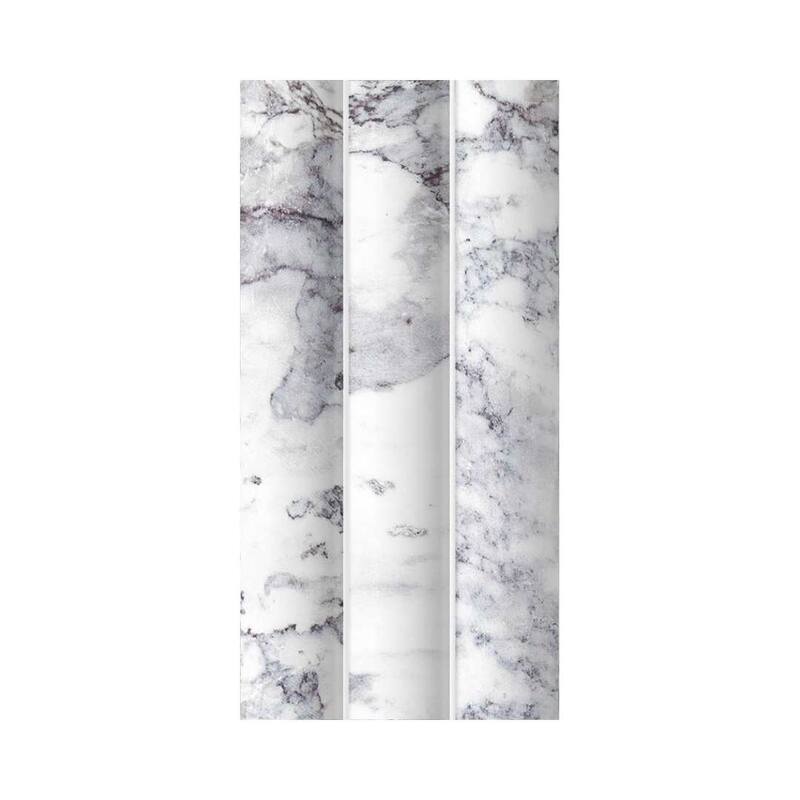 Lyrical 4.5x9 Matte Marble Look Porcelain Fluted Ribbed Tile - Wall, Backplash