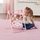 preview thumbnail 1 of 7, Badger Basket Doll Swing with Portable Carrier Seat - Pink/Gingham