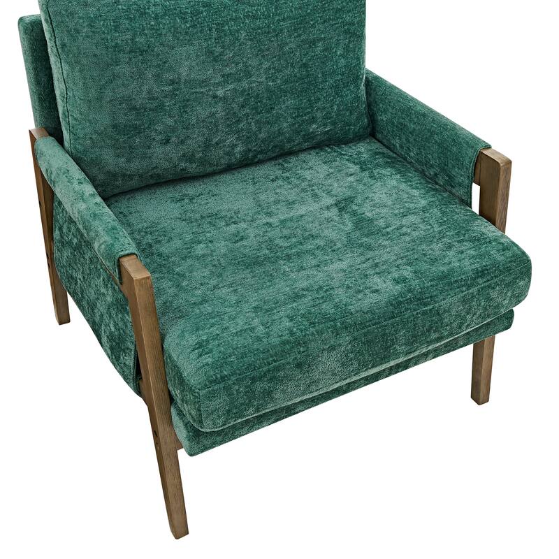 Lounge Chair Upholstered Arm Chair Velvet Dining Chair Side Chair, Green