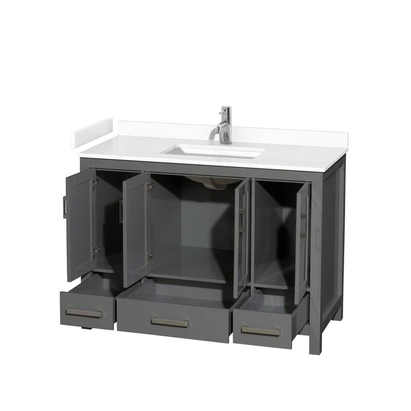 Wyndham Collection Sheffield 48" Single Bathroom Vanity, Carrara
