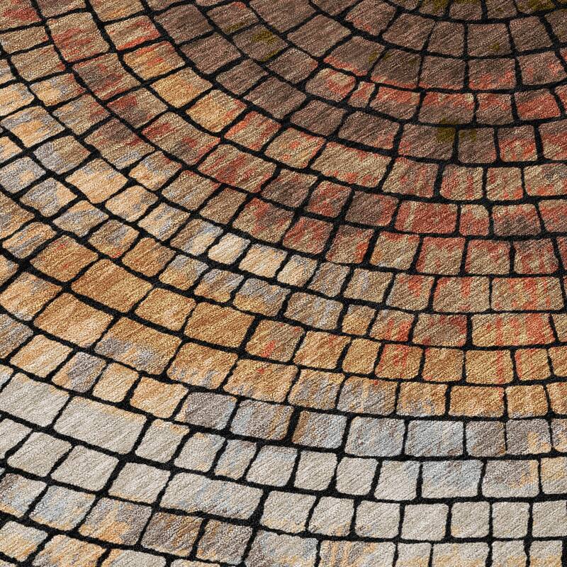 Machine Washable Indoor/ Outdoor Mosaic Rome Chantille Rug