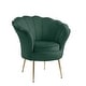 preview thumbnail 20 of 21, Angelina Velvet Scalloped Back Barrel Accent Chair w/ Metal Legs
