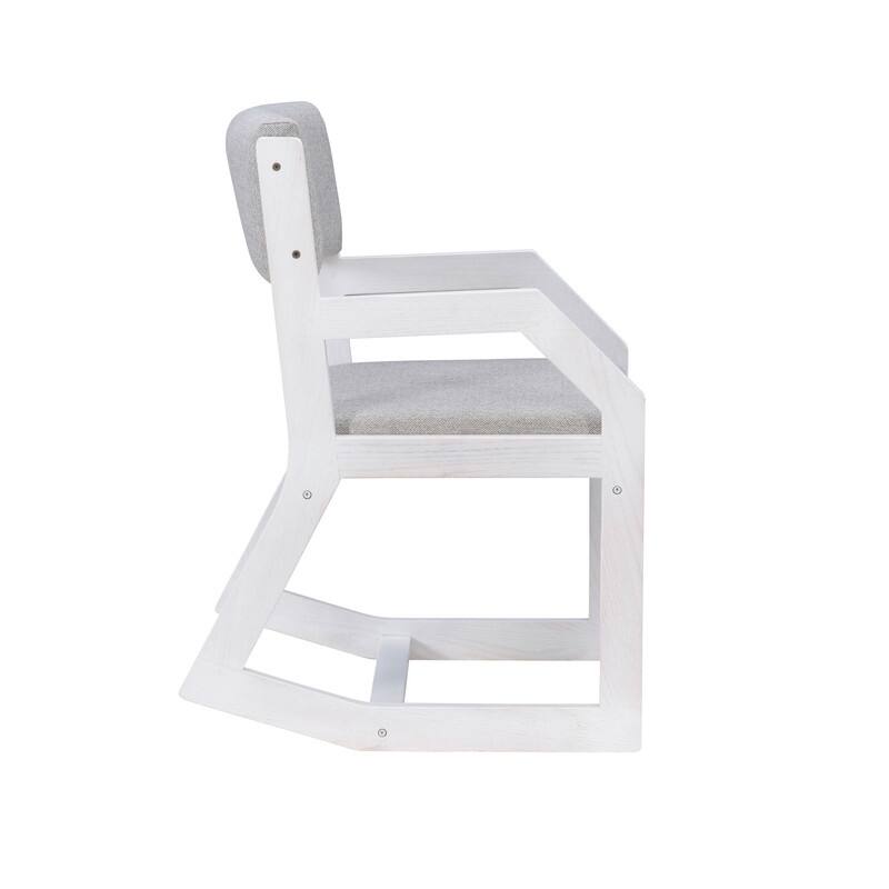 Rothford Solid Wood White Sled Base Accent Chair