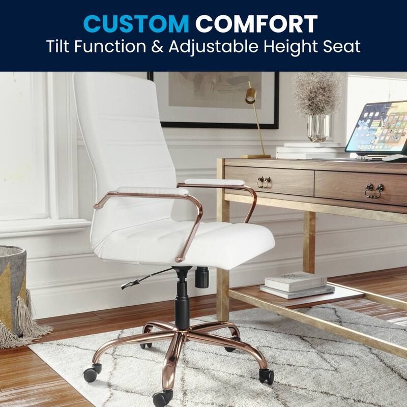 High Back LeatherSoft Executive Swivel Office Chair with Chrome Base