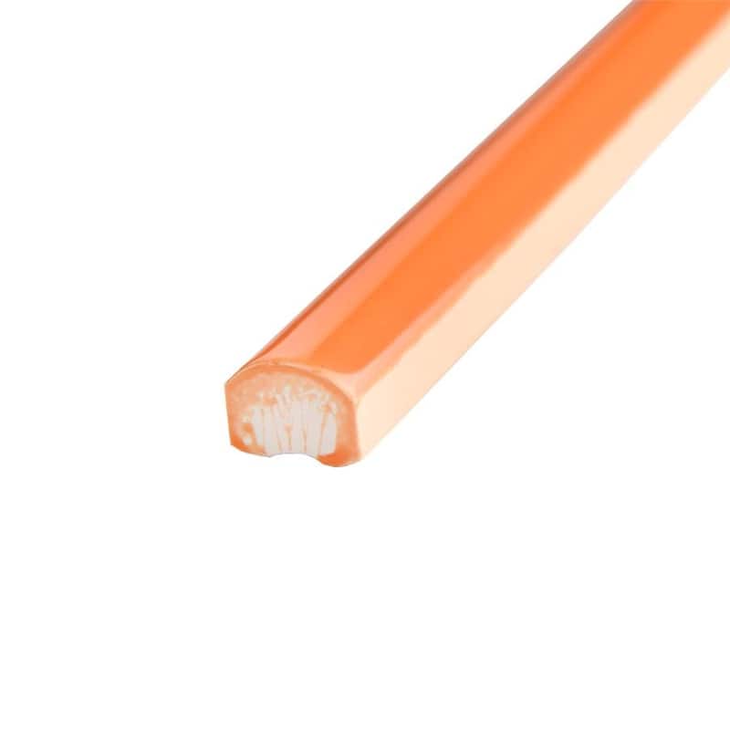 Merola Tile Twist Orange Sunset 1/2" x 11-3/4" Ceramic Wall Trim - (1 Tile)