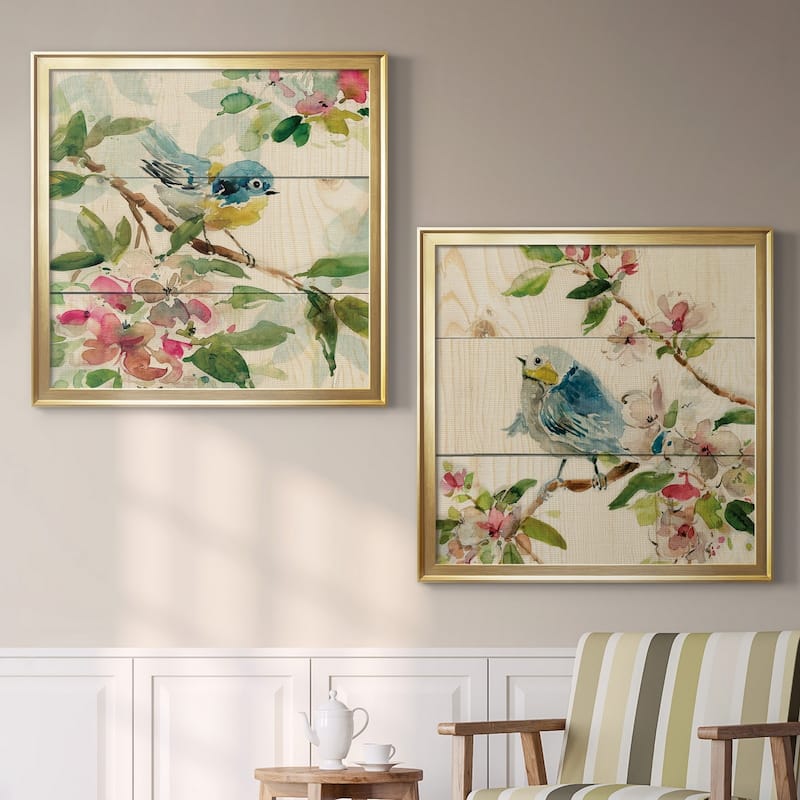 Birds and Blossoms I Premium Framed Canvas - Ready to Hang
