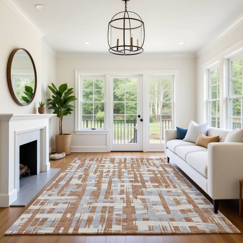 Premium Washable Super Soft Contemporary Plaid Mayfield Rug