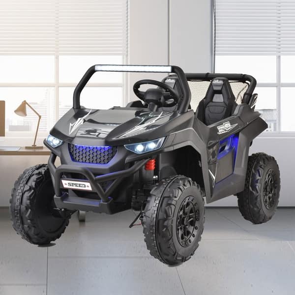 slide 2 of 73, 24V 4WD Kids Electric UTV, 2-Seater Ride-On Car with Parent Remote, Soft Start, Spring Suspension, and Big Battery