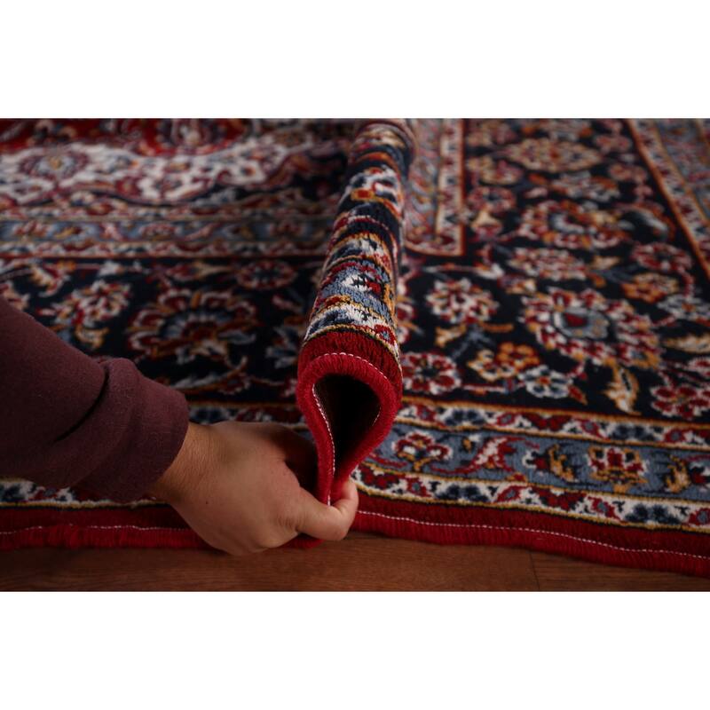 Traditional Floral Red Kashan Turkish Rug Machine-Made Oriental Carpet - 9'7" x 13'2"
