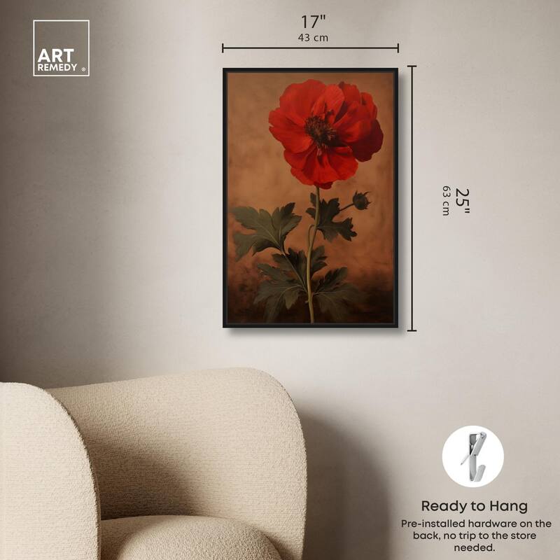 Flourish in Red II Canvas by Art Remedy
