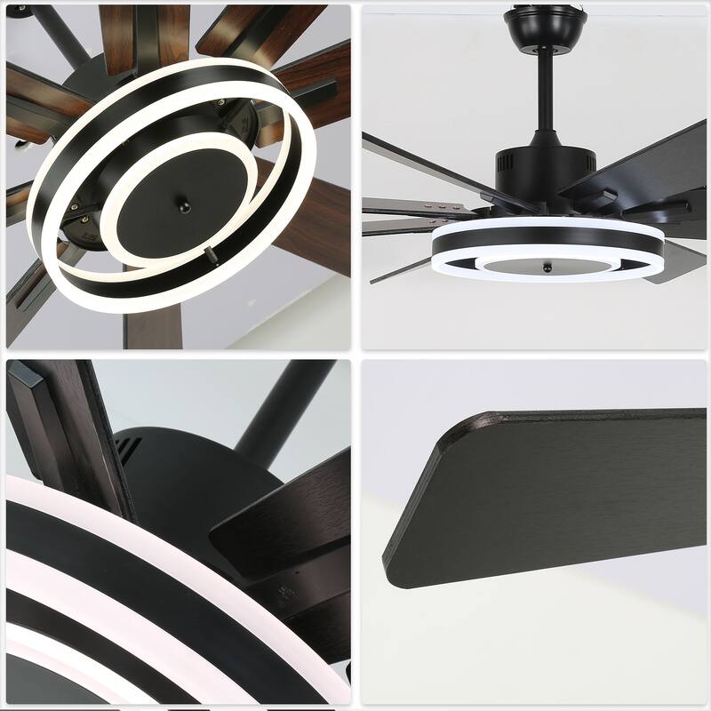 20"/24"/72" Oaks Aura Cotti Low Profile Dimmable Smart Ceiling Fan with Lights 6-Speed Flush Mount Modern Remote