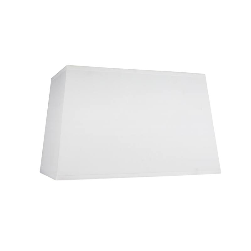 Aspen Creative Rectangle Hardback Shape Spider Construction Lamp Shade in White, Top: (8"+14") Bottom: (10"+16")  x Height: 10"