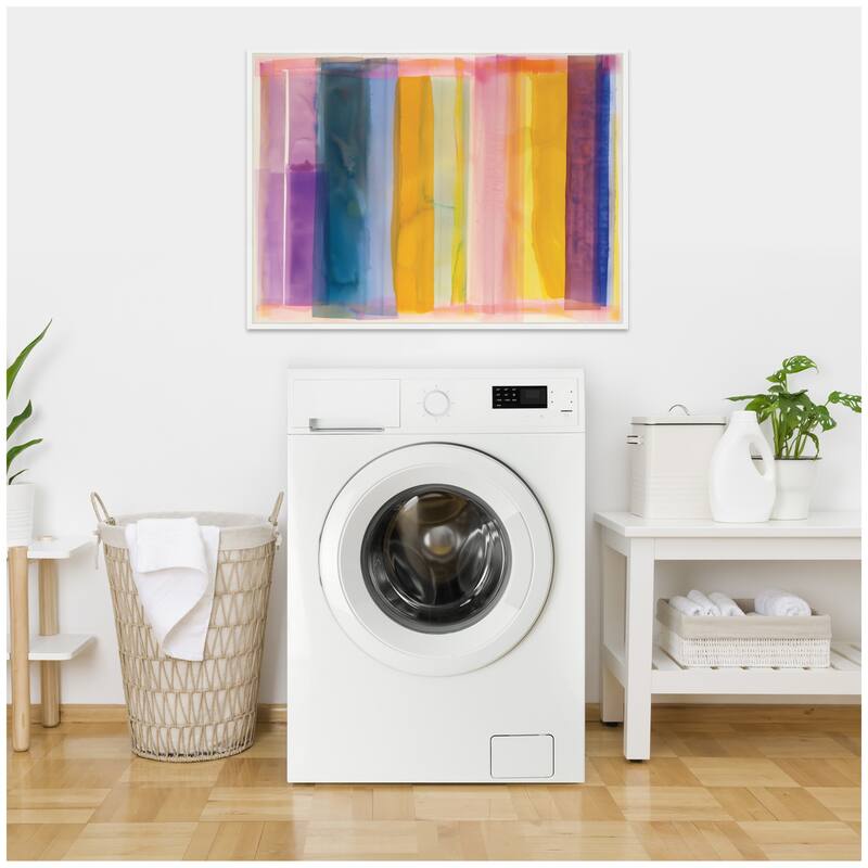 Kate and Laurel Sylvie Vibrant Lines I Framed Canvas by Amy Lighthall