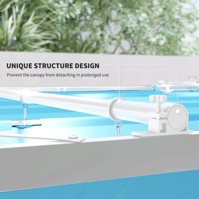 GDFStudio - Vincent Modern Outdoor Pergola with Retractable Canopy and Secure Magnetic Design