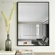preview thumbnail 21 of 35, Modern Thin Frame Wall-Mounted Hanging Bathroom Vanity Mirror 36x24 - Black