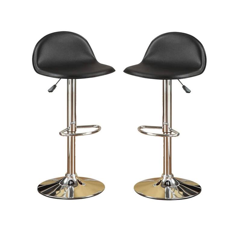 Adjustable Height Bar Stools Set of 2, Faux Leather Swivel Barstools with Footrest, Kitchen Island Stools with Back