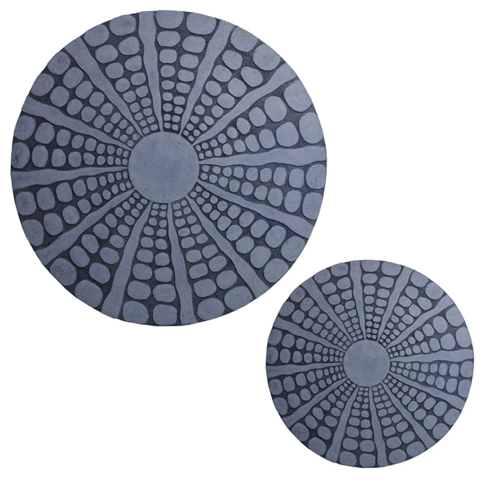 Round Sandstone Wall Decor with Stardust Pebble Set of 2, Large, Gray