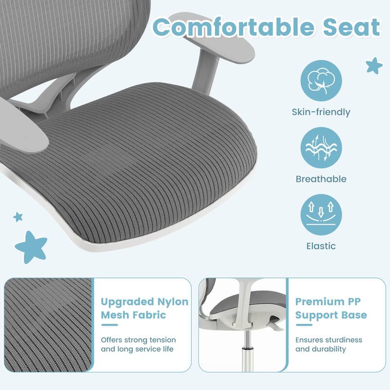 Costway Kids Desk Armchair Swivel Mesh Children Computer Chair with - See Details