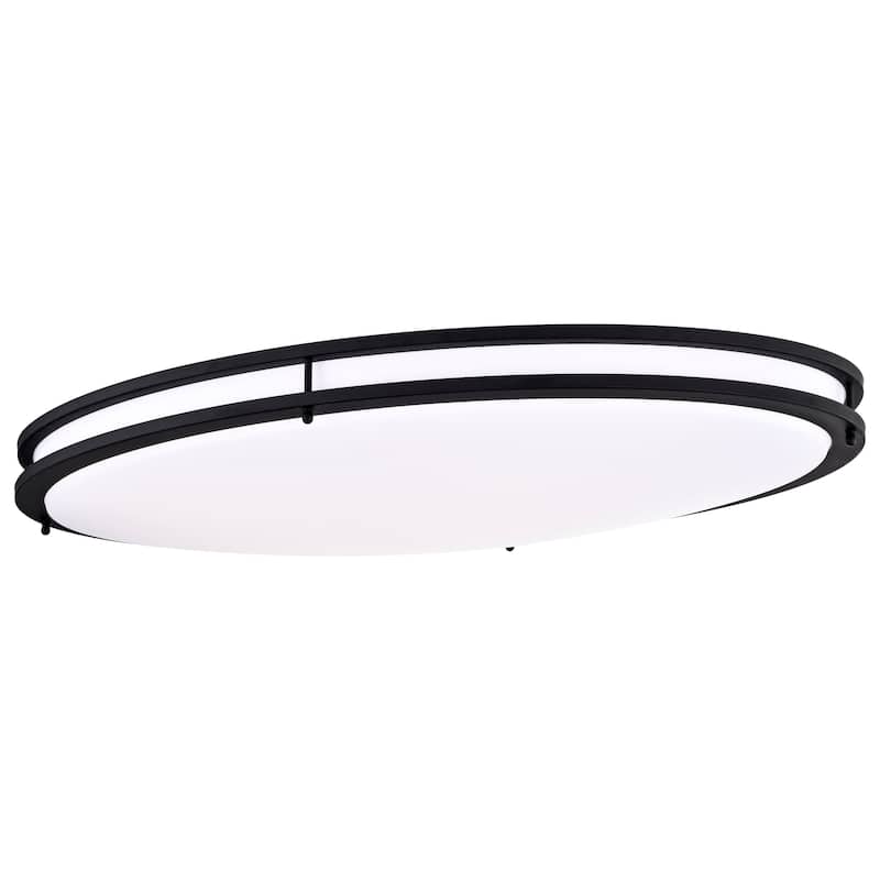 Glamour LED 32 inch Flush Mount Fixture Oval Shape Black Finish CCT Selectable 3K/4K/5K - Matte Black