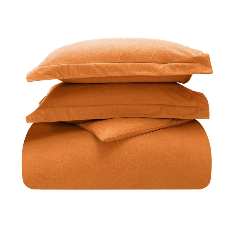 Superior Classic Solid Flannel Cotton Duvet Cover Set