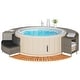 preview thumbnail 9 of 27, vidaXL Hot Tub Surround Bench and Spa Step Poly Rattan and Solid Wood Acacia - 32.3"/44.1" x 17.3" x 1.2" Gray - 2 step