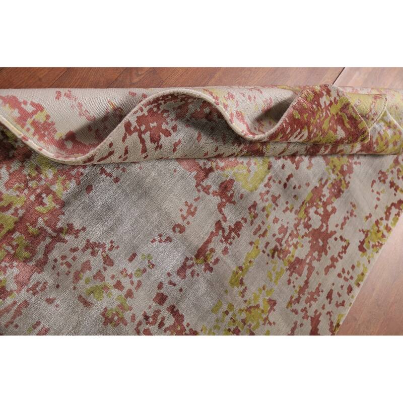 Abstract Modern Area Rug Hand-Knotted Wool Carpet - 3'9"x 7'6"