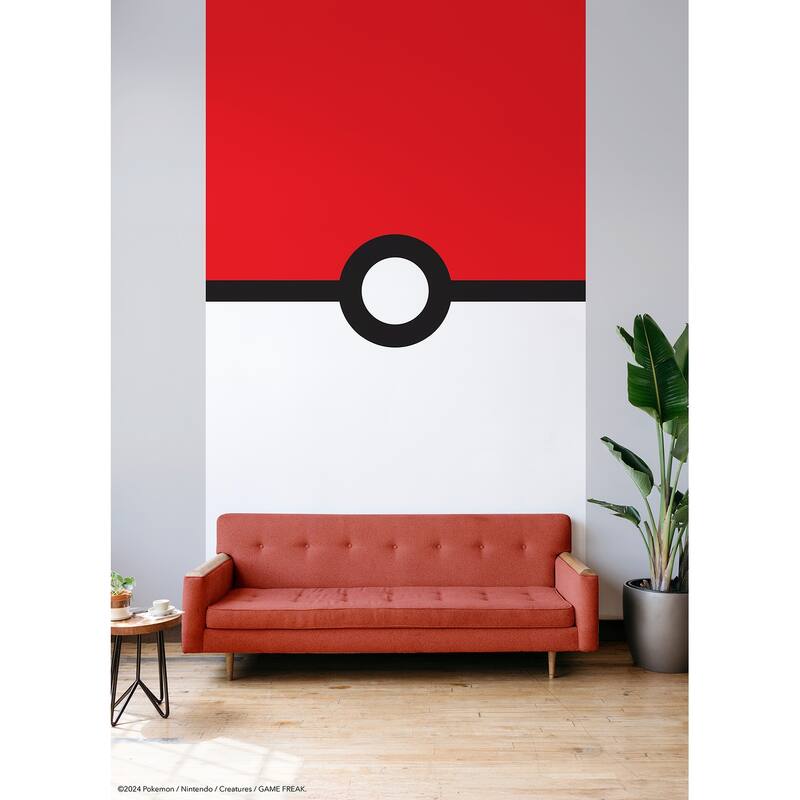 RoomMates Pokémon Pokeball Red and White Peel and Stick Mural