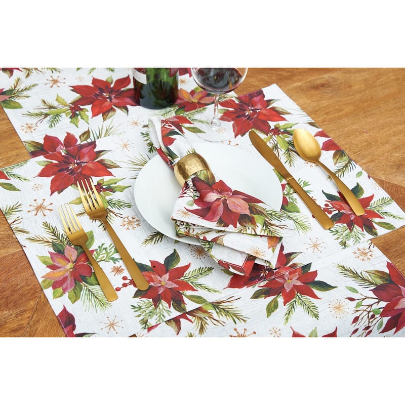 Poinsettia Christmas Napkin S/6