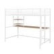 preview thumbnail 7 of 26, Modern Style Twin Metal Loft Bed with Desk, Shelve, 4-step Ladder and Guardrail, Creative Structure & Good Stability, White
