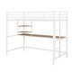 preview thumbnail 6 of 11, White Twin Size Metal Loft Bed with Desk, Ladder & Shelf