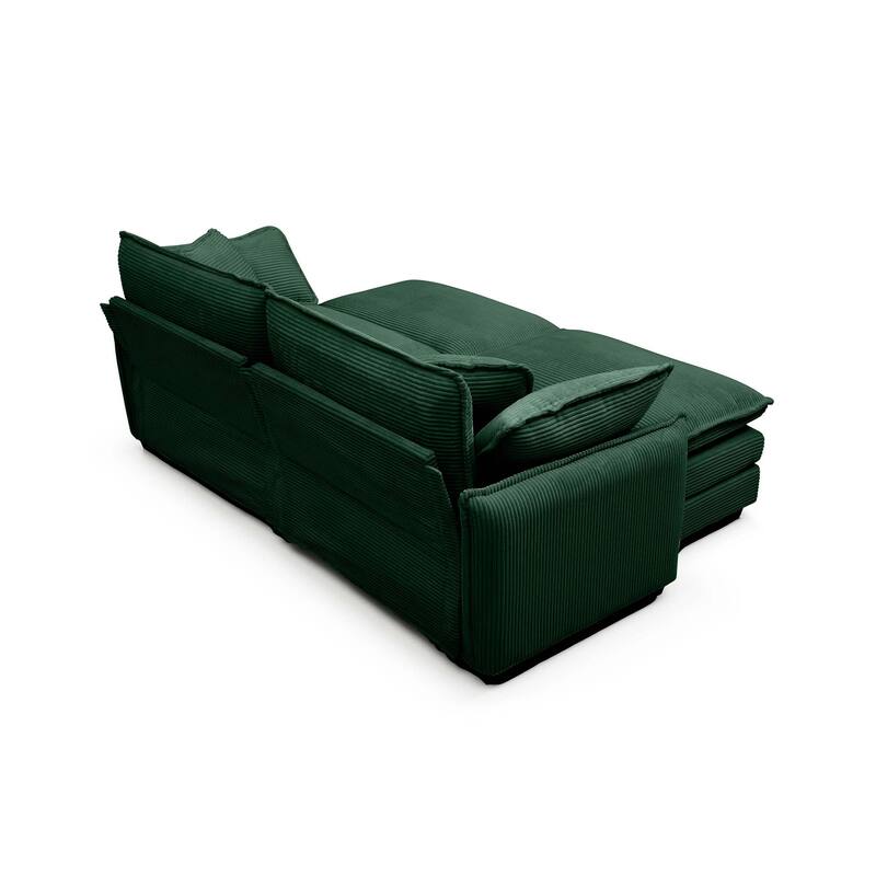 Ergonomic 2-Seater Modular Theater Sofa with Ottoman and Pillows