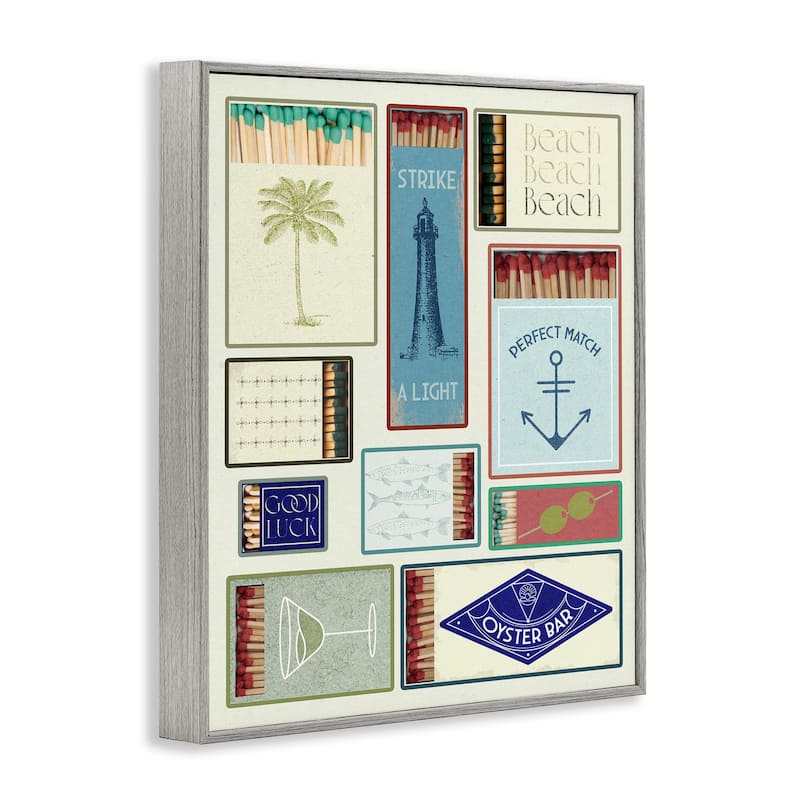 Stupell Nautical Theme Matchboxes Framed Giclee Art Design By Lil' Rue