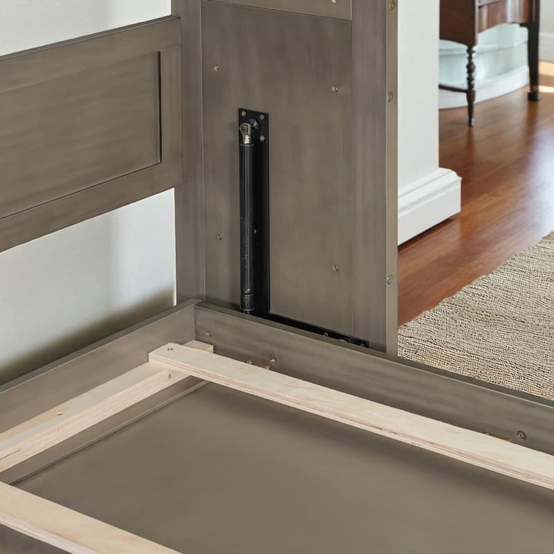 Queen Size Murphy Wall Bed with Storage, Foldable Cabinet Bed with Vanity Desk, Mirror & 2 Drawers