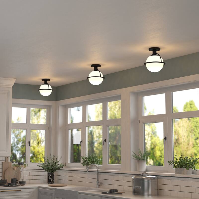 Cieonna 9.25" Wide Semi Flush Mount with Glass Shade
