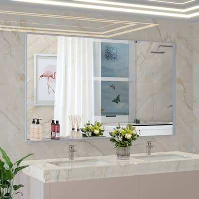 60 inches Rectangular Framed Wall Mounted Mirror with Removable Tray
